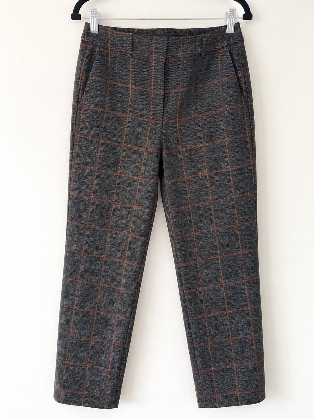 WHBM White House Black Market Slim Windowpane Plaid Ankle Pants Size 6